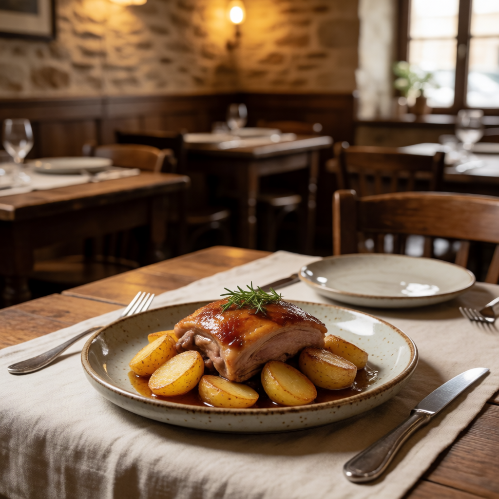 Confit de canard et pommes de terre sautées