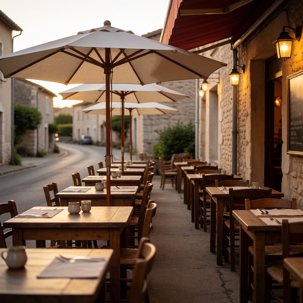 La terrasse du Comptoir de la Garonne en fin de journée